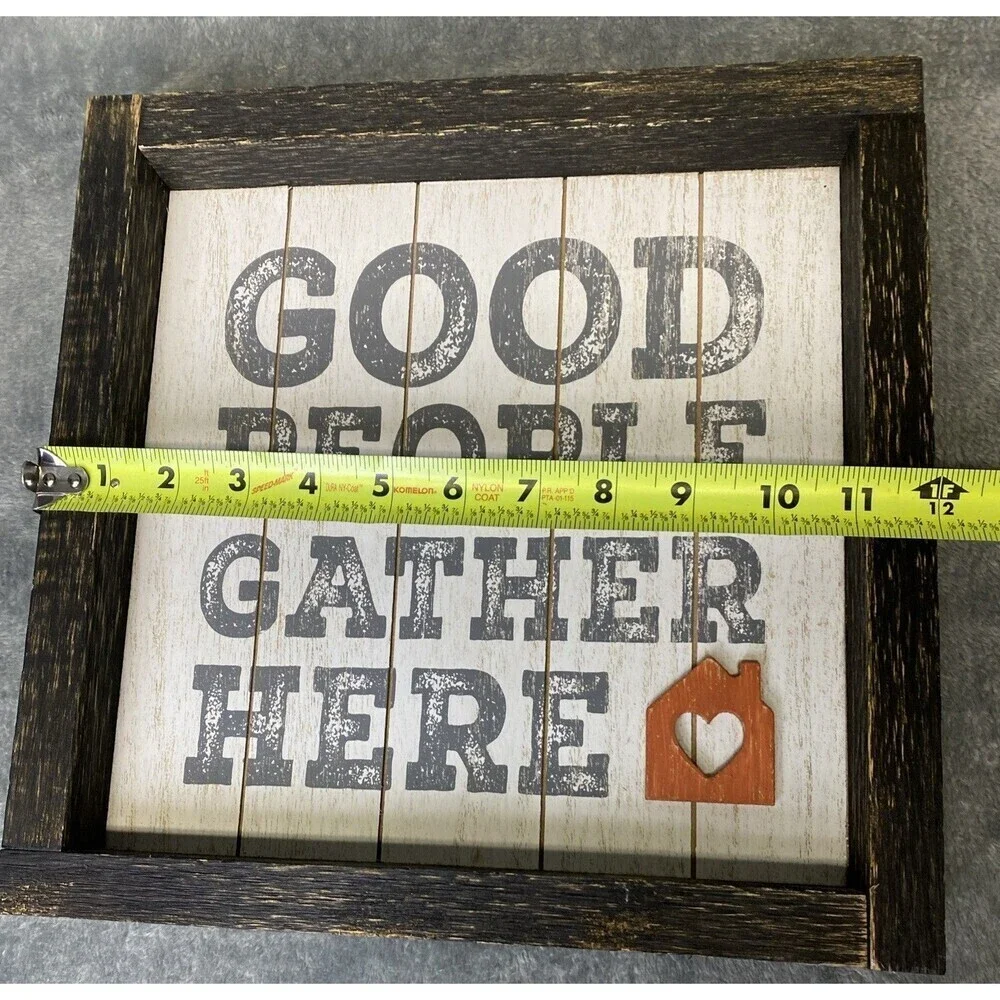 Hallmark Distressed Wood Framed “Good People Gather Here” Wall Hanging Decor